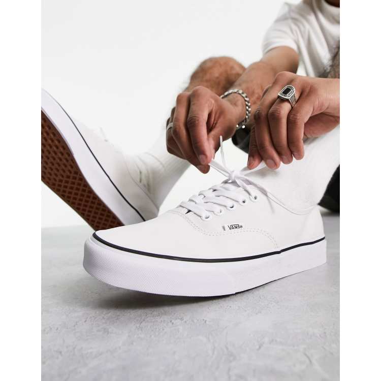 Vans authentic sale white on feet