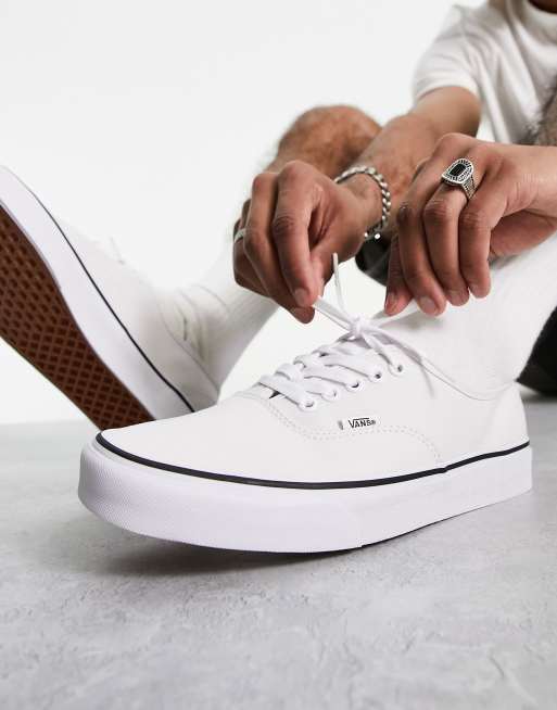 White vans era outlet on feet