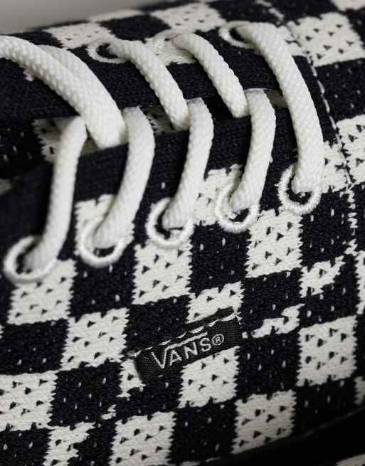 Vans Authentic - Sneakers met dambordmotief en zwarte zool in zwart en wit , 2 van 5