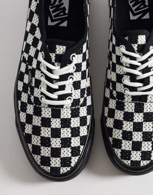 Vans Authentic - Sneakers met dambordmotief en zwarte zool in zwart en wit , 3 van 5