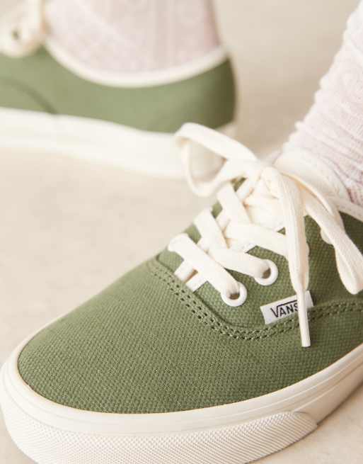 Vans Authentic - Sneakers met linnenlook in groen, 3 van 5