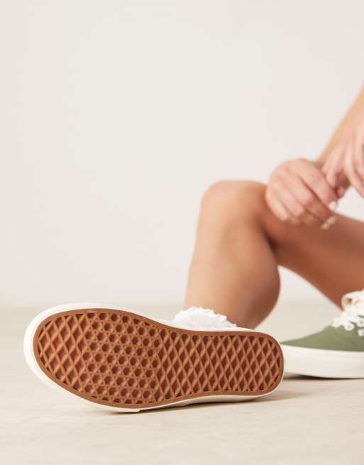 Vans Authentic - Sneakers met linnenlook in groen, 5 van 5