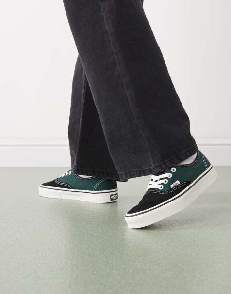 Vans Authentic - Sneakers met luipaardprint in zwart en groen - view 1