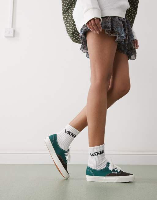 Vans Authentic - Sneakers met oversized veters in grijs en groen, 3 van 5