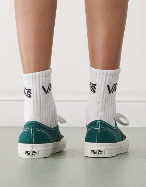 Vans Authentic - Sneakers met oversized veters in grijs en groen, 4 van 5