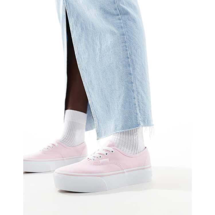 Vans Authentic Sneakers rosa chiaro con plateau ASOS