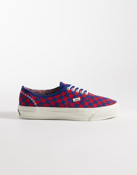 Vans Authentic - Sneakers rosse e blu a scacchi - view 1