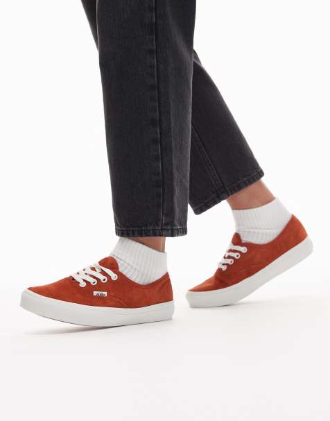 Vans Authentic - Sneakers van varkenssuède in gebrand oranje - view 1