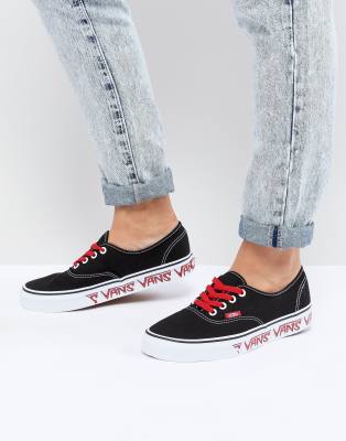 vans authentic sketch sidewall white