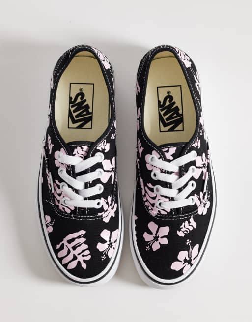 Vans Authentic - Sorte og hvide sneakers med bladprint, 2 af 5