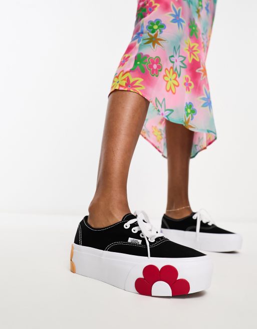 Vans authentic clearance noir et rose