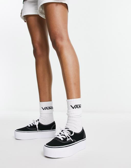 Vans Authentic – Stackform Platform – Sneaker in Schwarz und Weiß, 4 von 4