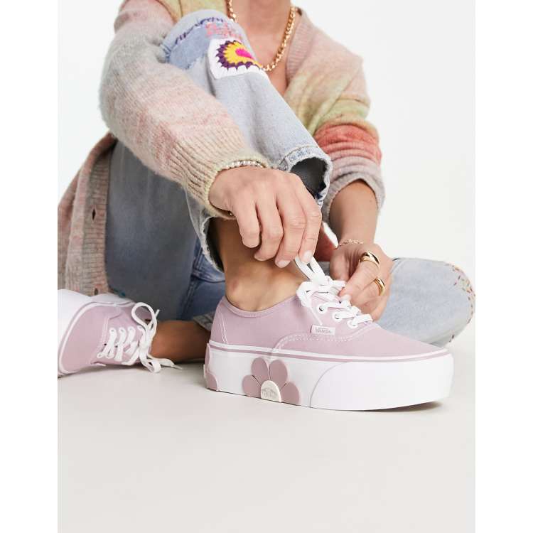 Vans rosas shop plataforma negra