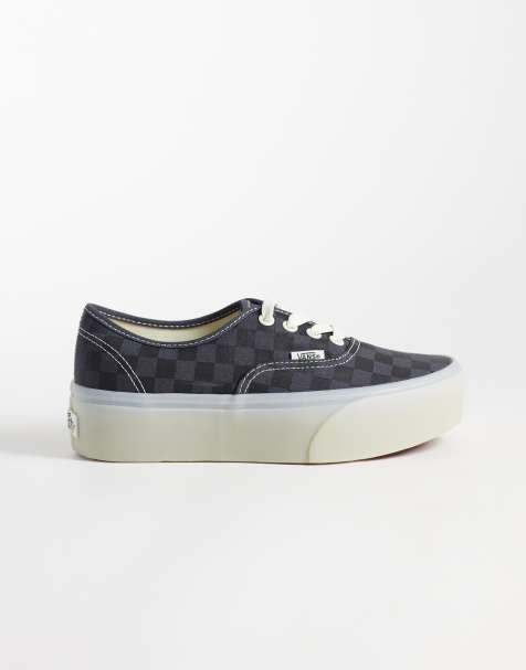 Vans Authentic Stackform Sneaker mit Schachbrettmuster in Schwarz und Grau - view 1