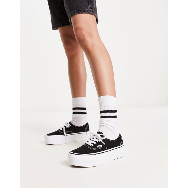 Vans Authentic Stackform sneakers in black and white ASOS