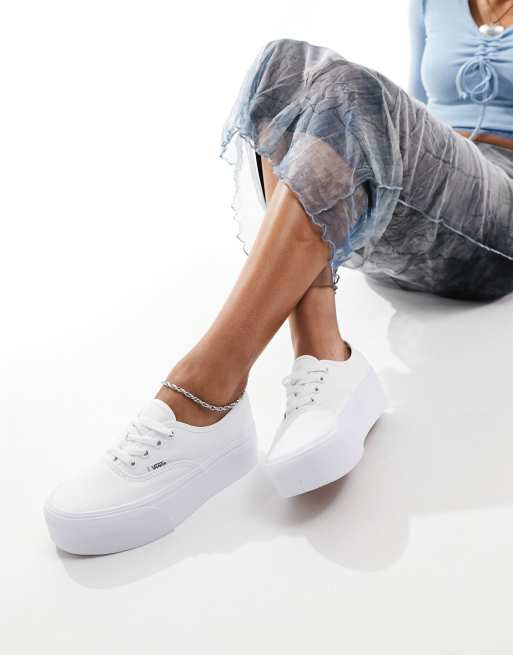 White lace store up vans womens