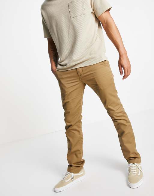 Vans high-rise chino pants with straight leg in brown