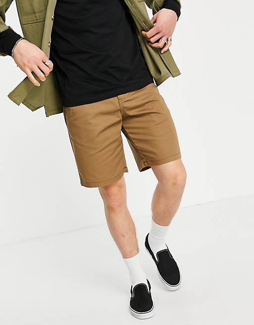Vans Authentic stretch shorts in brown شنط تيد بيكر
