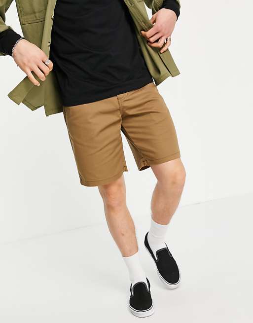 vans authentic stretch شنط تيد بيكر Vans Authentic stretch shorts in brown شنط تيد بيكر