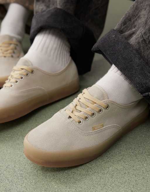 Vans – Authentic Suede – Beżowe buty sportowe z fakturowaną podeszwą, 3 z 4