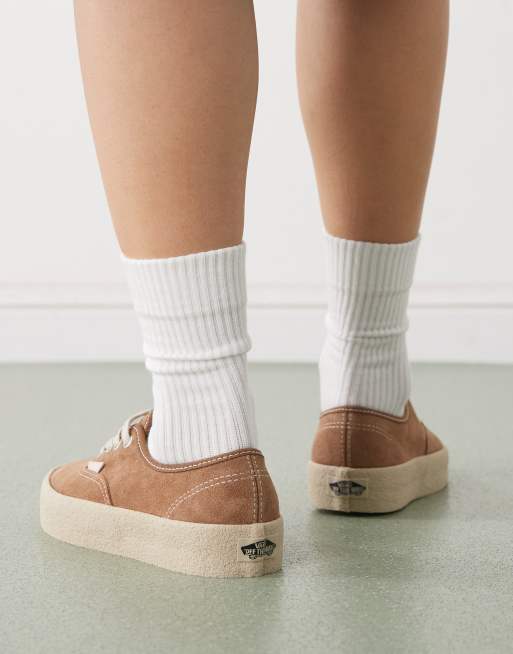 Vans Authentic suede sneakers in mid brown with crepe sole, 3 of 5