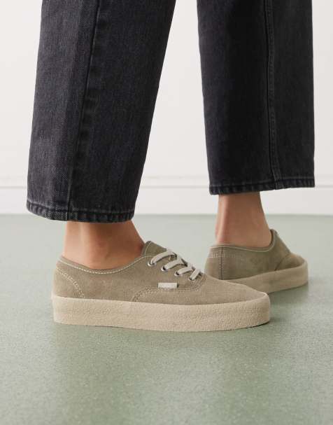 Vans Authentic suede trainers in light green with crepe sole - view 1