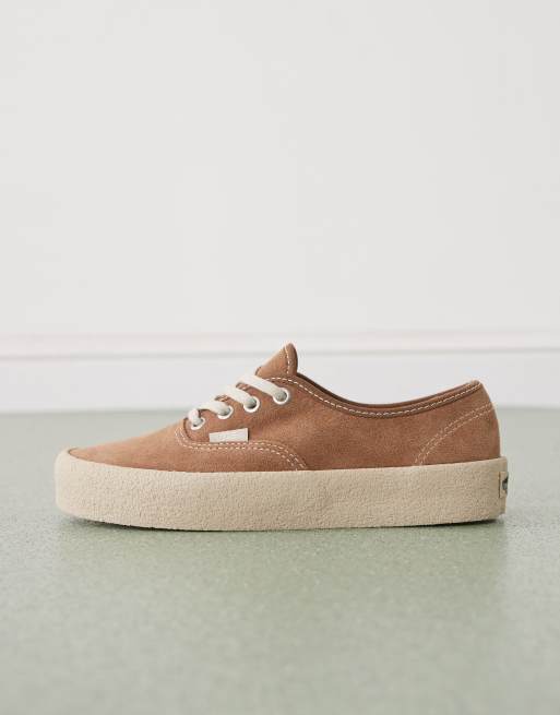 Vans Authentic suede trainers in mid brown with crepe sole, 2 of 5