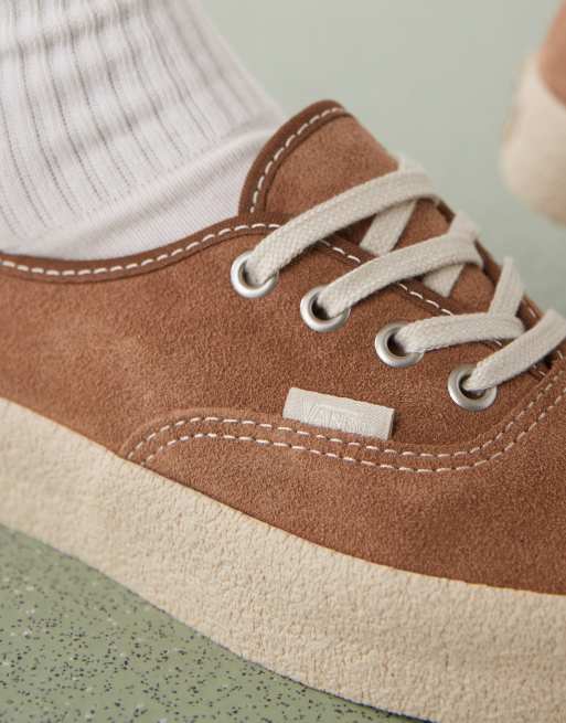 Vans Authentic suede trainers in mid brown with crepe sole, 5 of 5