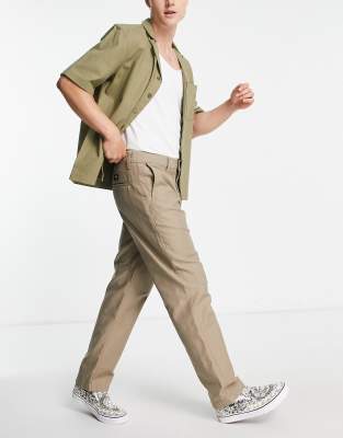 Vans authentic tapered chino trousers in sand - ASOS Price Checker