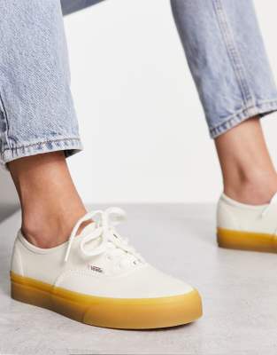 Vans Authentic Theory gum sole trainers in off white - ASOS Price Checker