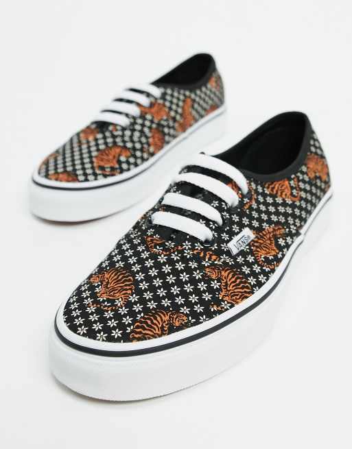 Vans Authentic Tiger Floral trainers in black white