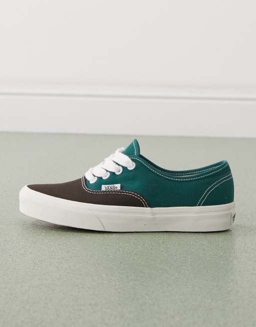 Vans Authentic - Tofarvede sneakers i grå og grøn med oversized snørebånd, 2 af 5