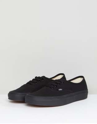vans black authentic trainers
