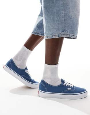 Vans authentic trainers in blue and white-Navy