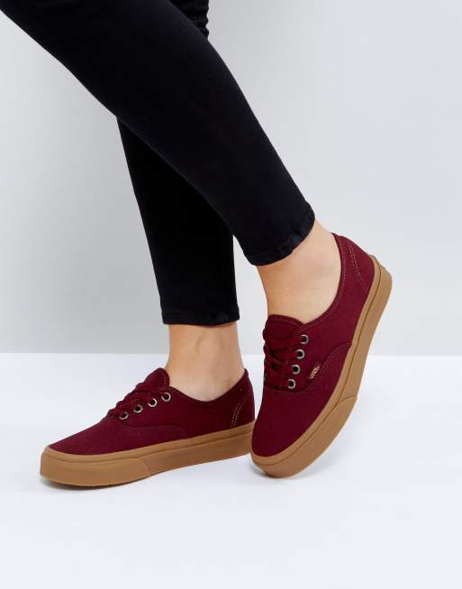 Vans store burgundy authentic