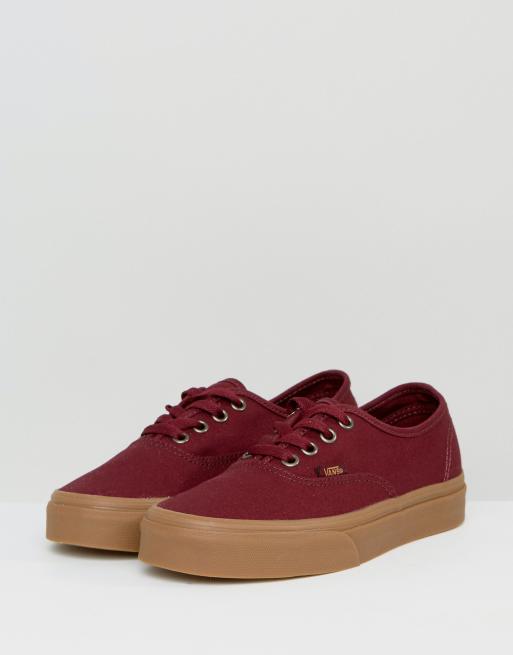 Vans burgundy authentic on sale trainers