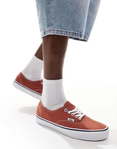 Vans authentic trainers in burnt orange and white - view 1