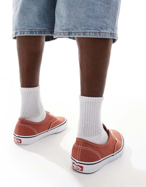 Vans authentic trainers in burnt orange and white, 3 of 5