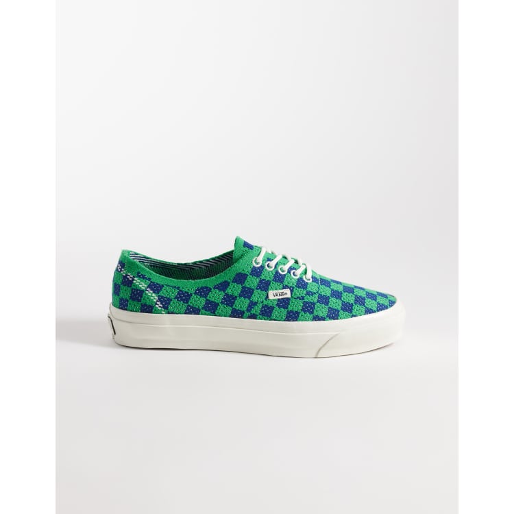 Vans Authentic trainers in green and navy checkerboard | ASOS