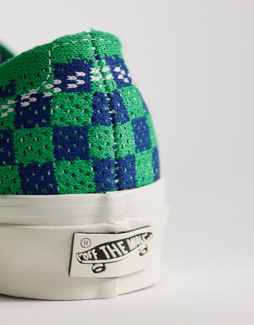 Vans Authentic trainers in green and navy checkerboard | ASOS