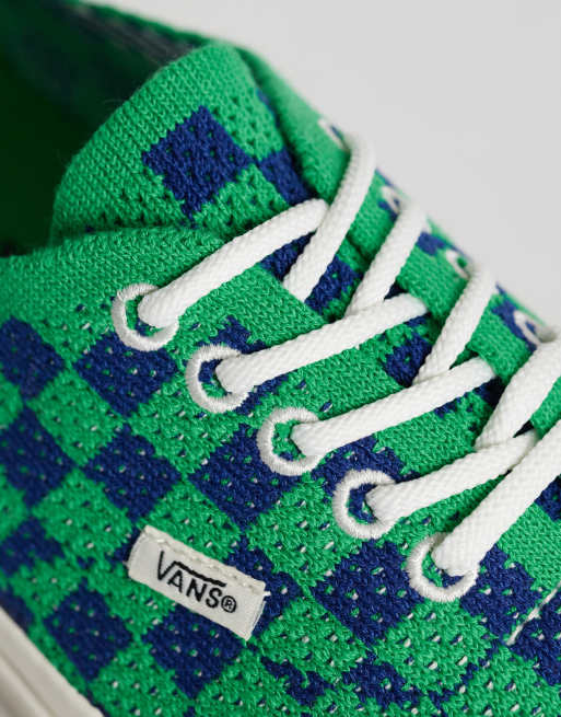Vans Authentic trainers in green and navy checkerboard | ASOS