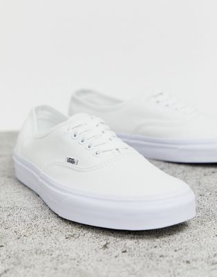 vans authentic classic white lace up trainers