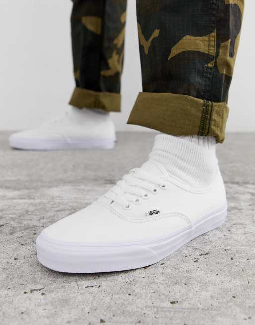 Vans all outlet white on feet