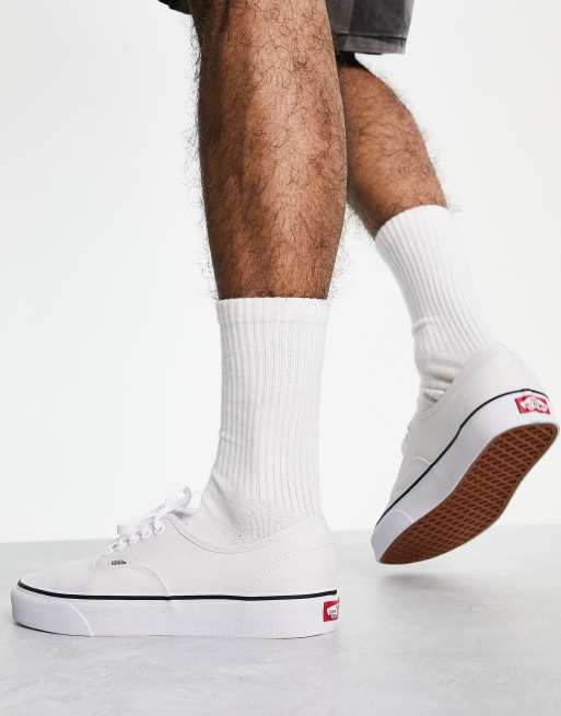 White vans with store white nike socks