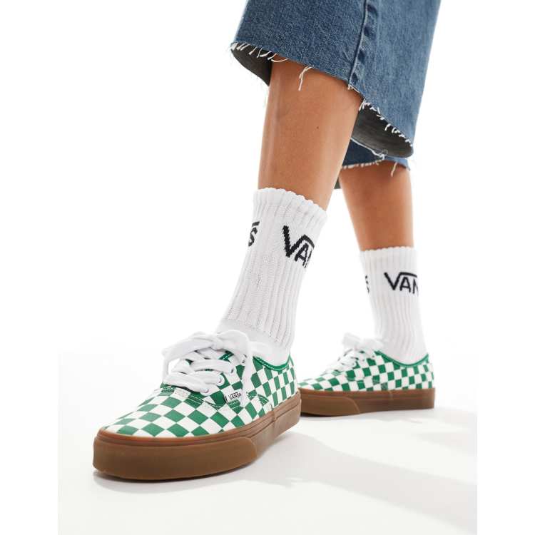 Checkered vans green hotsell