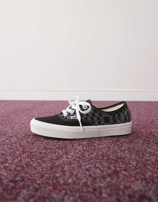 Vans Authentic warp checkerboard sneakers in black ASOS