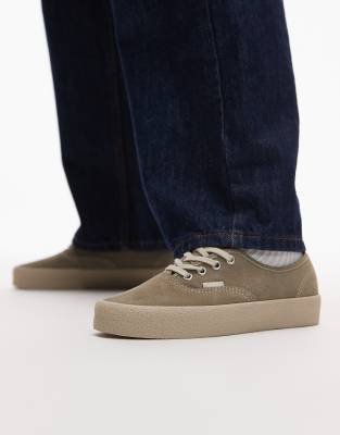 Vans Authentic - Wildleder-Sneaker in Hellgrün mit Kreppsohle