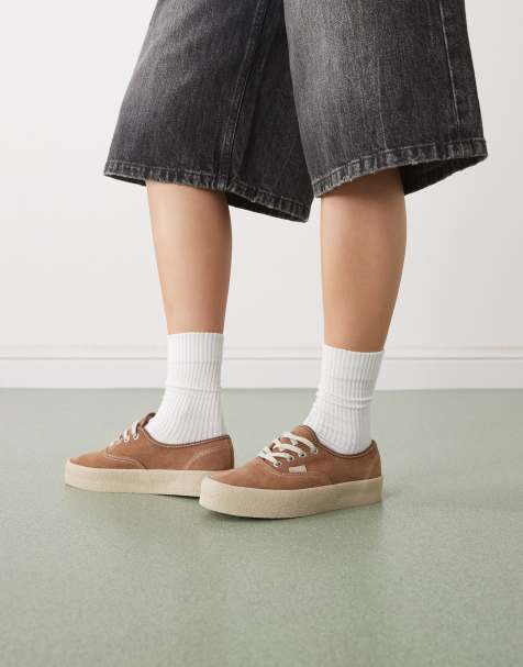 Vans Authentic – Wildleder-Sneaker in Mittelbraun mit Kreppsohle - view 1