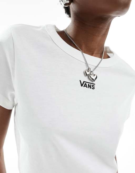 Vans baby t shirt with central logo in white