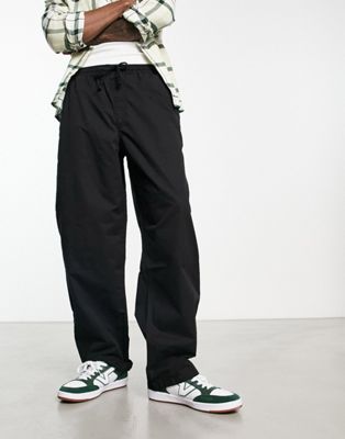 Vans baggy chinos in black with elasticated waist - ASOS Price Checker